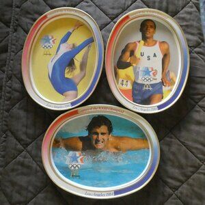 Vintage 1984 Summer Olympics McDonalds Metal Tin Souvenir Collector Tray Set